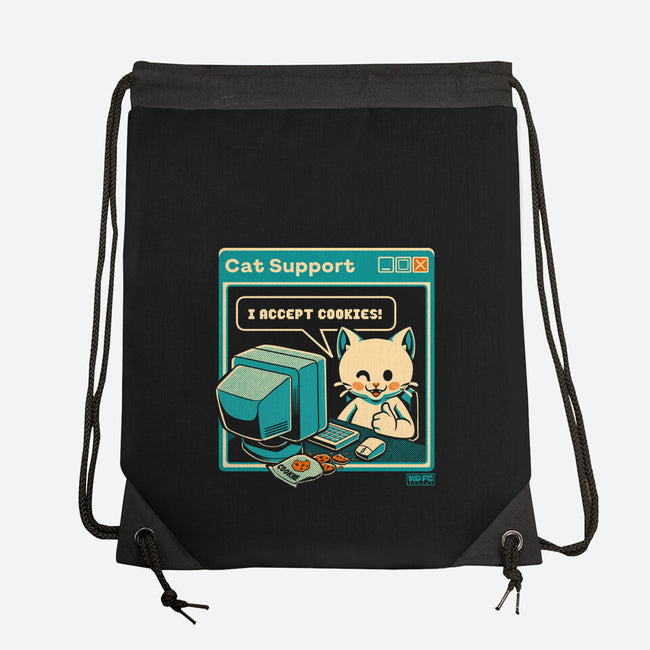 Tech Support I Accept Cookies Cat-None-Drawstring-Bag-worlddominationforcats