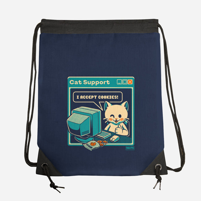 Tech Support I Accept Cookies Cat-None-Drawstring-Bag-worlddominationforcats