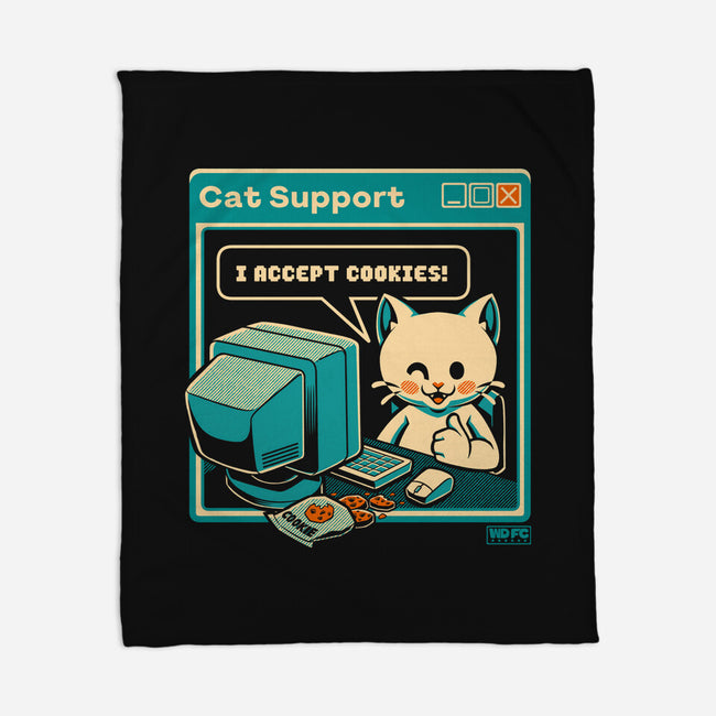 Tech Support I Accept Cookies Cat-None-Fleece-Blanket-worlddominationforcats