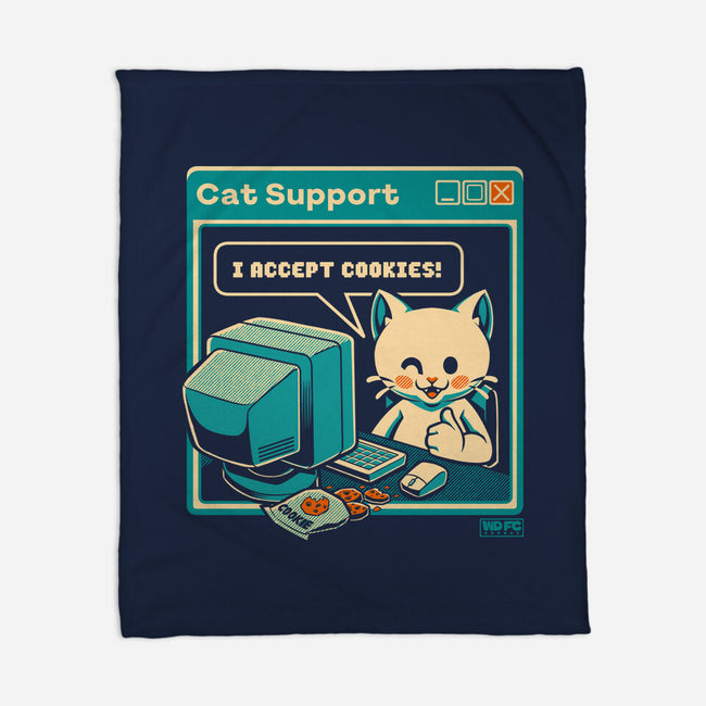 Tech Support I Accept Cookies Cat-None-Fleece-Blanket-worlddominationforcats
