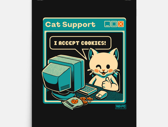 Tech Support I Accept Cookies Cat