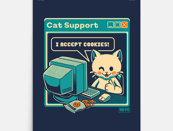 Tech Support I Accept Cookies Cat