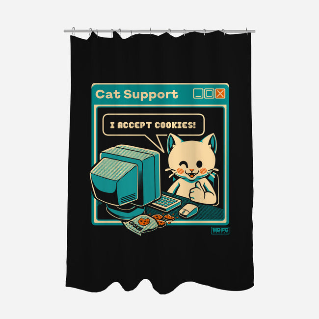 Tech Support I Accept Cookies Cat-None-Polyester-Shower Curtain-worlddominationforcats
