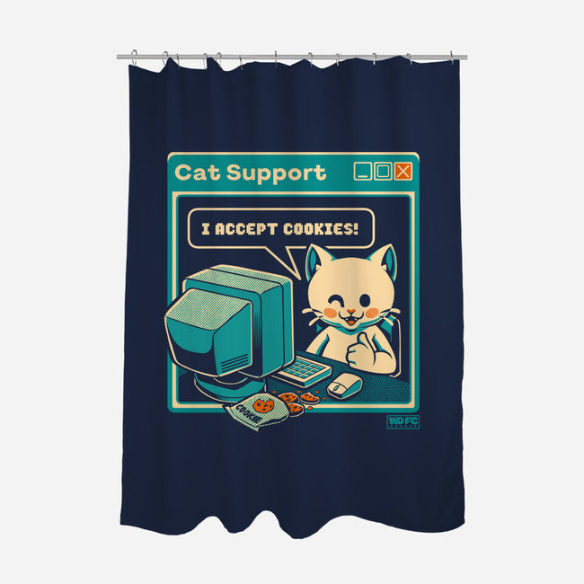 Tech Support I Accept Cookies Cat-None-Polyester-Shower Curtain-worlddominationforcats