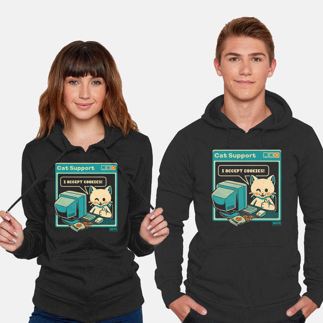 Tech Support I Accept Cookies Cat-Unisex-Pullover-Sweatshirt-worlddominationforcats