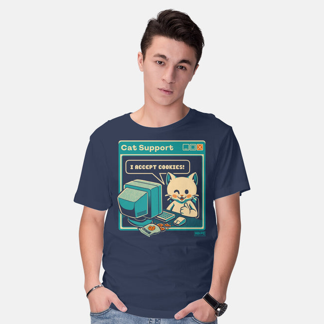 Tech Support I Accept Cookies Cat-Mens-Basic-Tee-worlddominationforcats