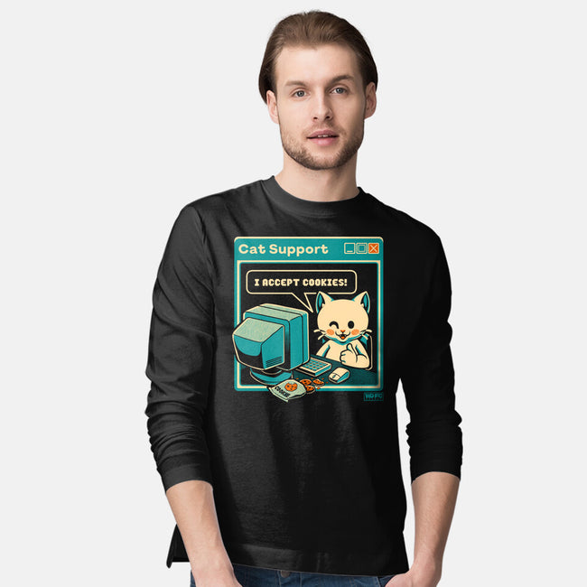 Tech Support I Accept Cookies Cat-Mens-Long Sleeved-Tee-worlddominationforcats
