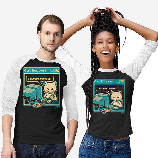 Tech Support I Accept Cookies Cat-Unisex-Baseball-Tee-worlddominationforcats