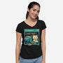 Tech Support I Accept Cookies Cat-Womens-V-Neck-Tee-worlddominationforcats