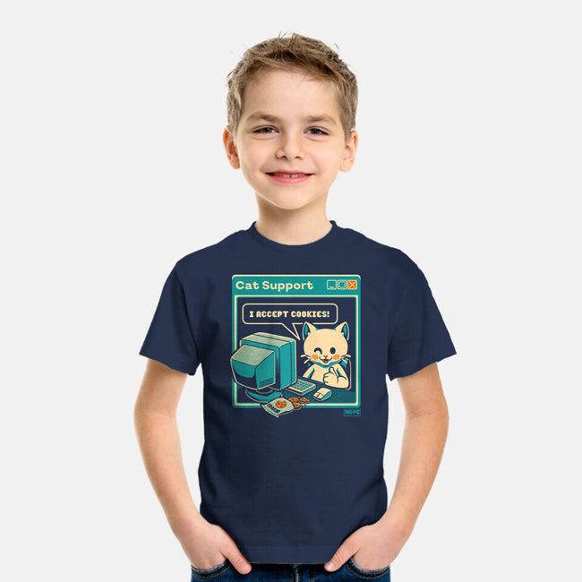 Tech Support I Accept Cookies Cat-Youth-Basic-Tee-worlddominationforcats