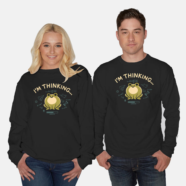 I'm Thinking Frog-Unisex-Crew Neck-Sweatshirt-worlddominationforcats
