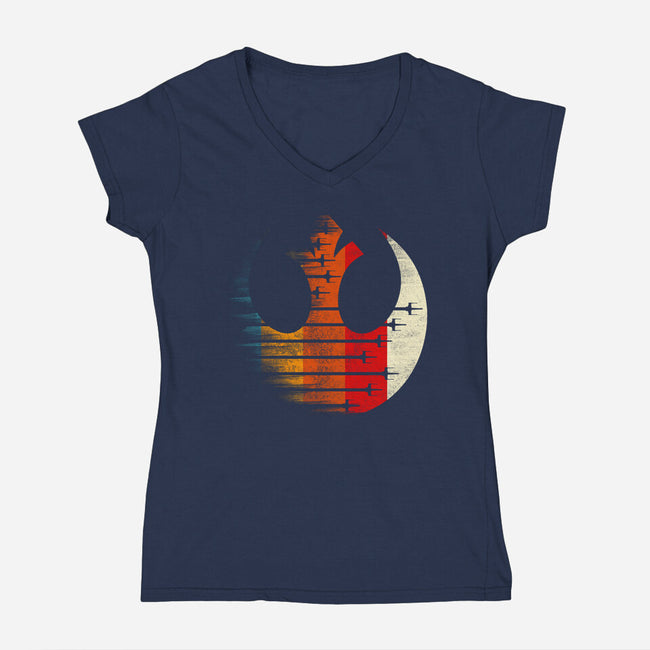 Vintage Rebel-Womens-V-Neck-Tee-rocketman_art