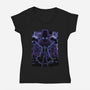 Noir Shadow Nebula-Womens-V-Neck-Tee-Astrobot Invention