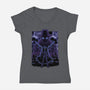 Noir Shadow Nebula-Womens-V-Neck-Tee-Astrobot Invention