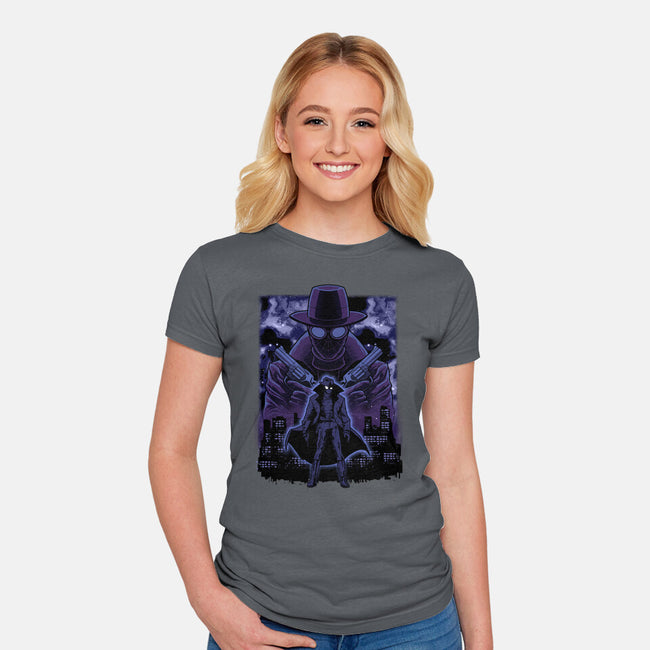 Noir Shadow Nebula-Womens-Fitted-Tee-Astrobot Invention