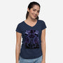 Noir Shadow Nebula-Womens-V-Neck-Tee-Astrobot Invention