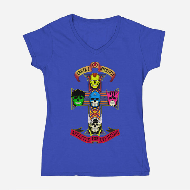 Appetite For Avenging-Womens-V-Neck-Tee-milasneeze