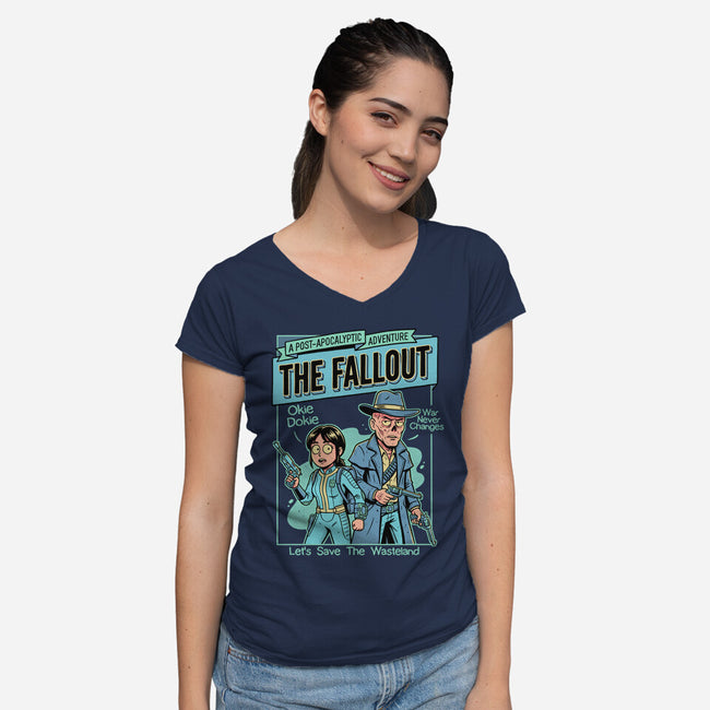 Wasteland Duo-Womens-V-Neck-Tee-P1yu5h