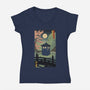 Traveler In Japan-Womens-V-Neck-Tee-sebasebi