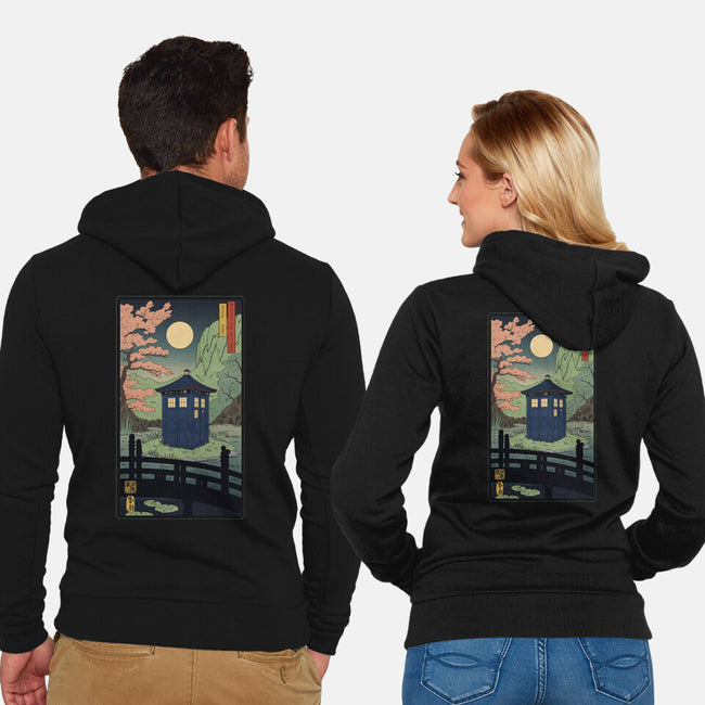 Traveler In Japan-Unisex-Zip-Up-Sweatshirt-sebasebi