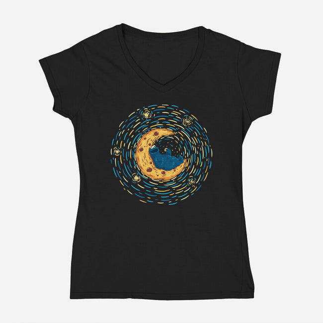 Monster Dream-Womens-V-Neck-Tee-sebasebi