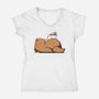Capy Ramen-Womens-V-Neck-Tee-sebasebi