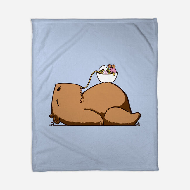 Capy Ramen-None-Fleece-Blanket-sebasebi