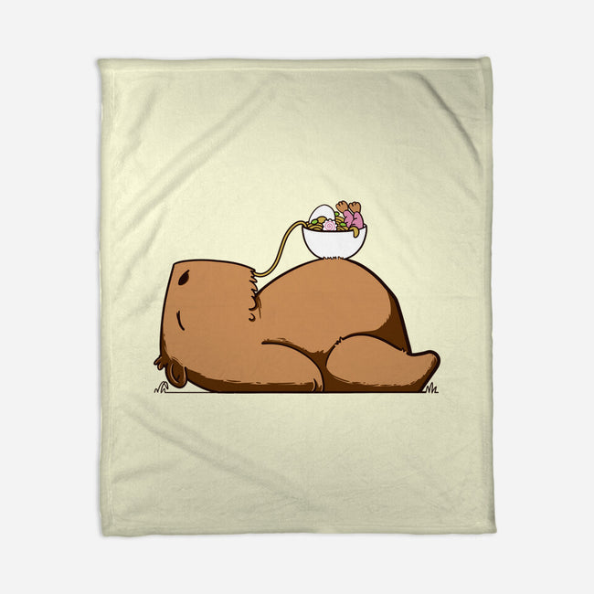 Capy Ramen-None-Fleece-Blanket-sebasebi