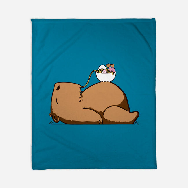 Capy Ramen-None-Fleece-Blanket-sebasebi