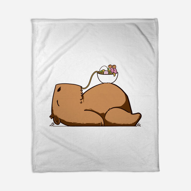 Capy Ramen-None-Fleece-Blanket-sebasebi