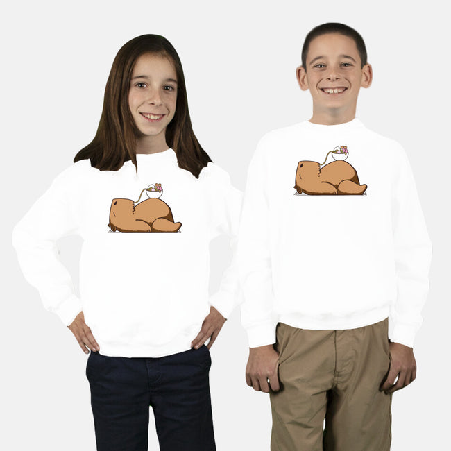 Capy Ramen-Youth-Crew Neck-Sweatshirt-sebasebi