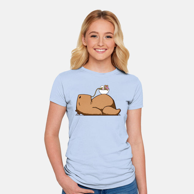 Capy Ramen-Womens-Fitted-Tee-sebasebi