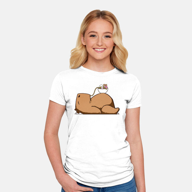 Capy Ramen-Womens-Fitted-Tee-sebasebi