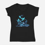 The Storm And The Clock-Womens-V-Neck-Tee-sebasebi