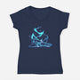 The Storm And The Clock-Womens-V-Neck-Tee-sebasebi