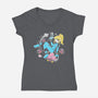 Space Mama-Womens-V-Neck-Tee-naomori