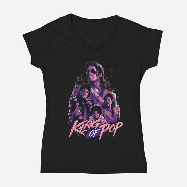 King Of POP Forever-Womens-V-Neck-Tee-Diego Oliver