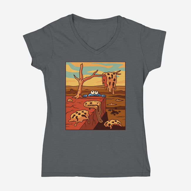 The Persistence Of Cookies-Womens-V-Neck-Tee-erion_designs