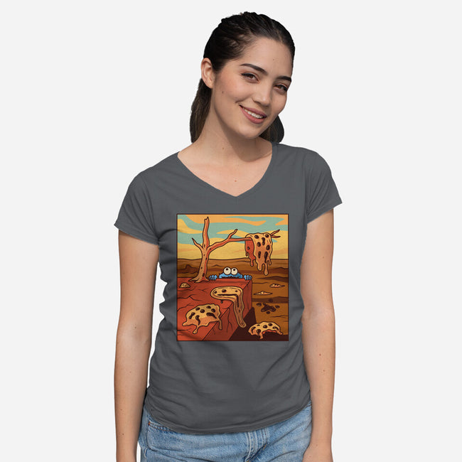 The Persistence Of Cookies-Womens-V-Neck-Tee-erion_designs