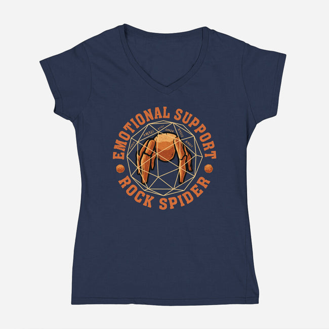 Emotionals Support Rock Spider-Womens-V-Neck-Tee-erion_designs