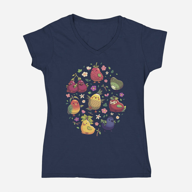 Birb Macedonia-Womens-V-Neck-Tee-Geekydog