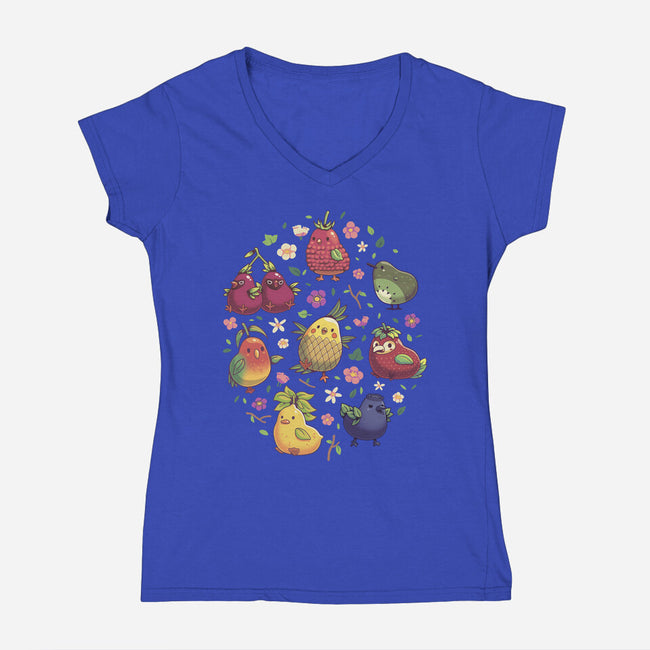 Birb Macedonia-Womens-V-Neck-Tee-Geekydog