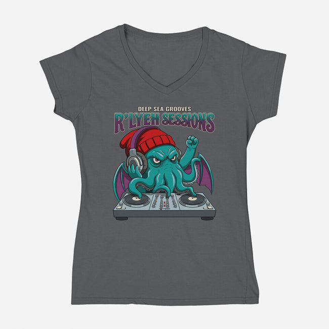Deep Sea Grooves-Womens-V-Neck-Tee-JCMaziu