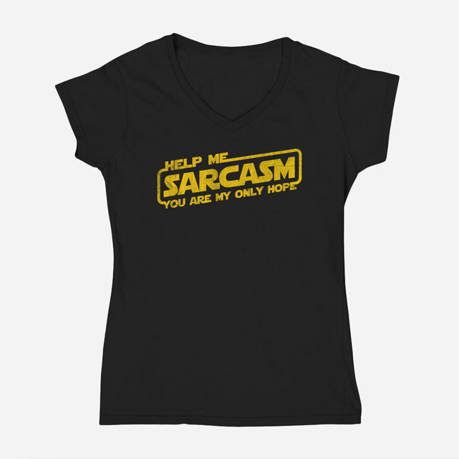 Help Me Sarcasm-Womens-V-Neck-Tee-NMdesign