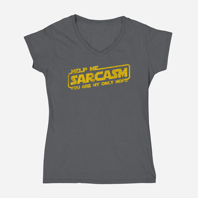Help Me Sarcasm-Womens-V-Neck-Tee-NMdesign