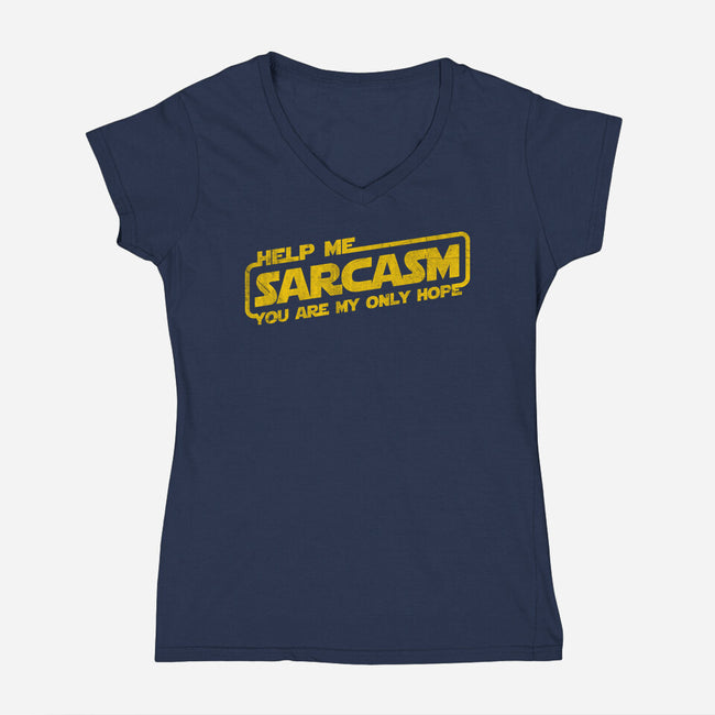 Help Me Sarcasm-Womens-V-Neck-Tee-NMdesign