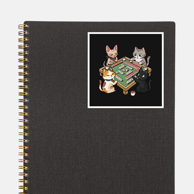 Cat Mahjong-None-Glossy-Sticker-GoshWow