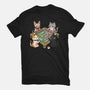 Cat Mahjong-Womens-Fitted-Tee-GoshWow