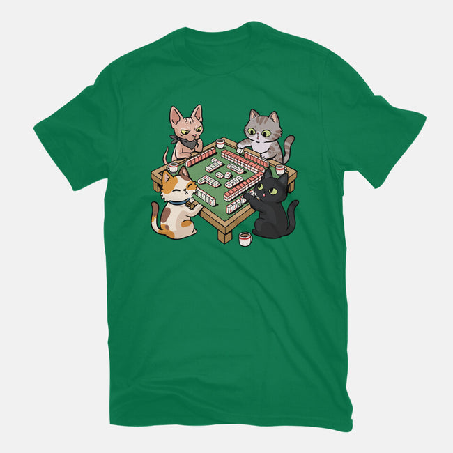 Cat Mahjong-Womens-Basic-Tee-GoshWow