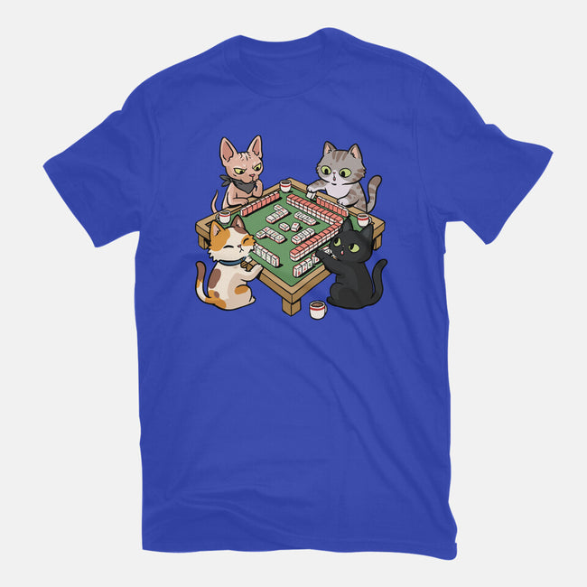 Cat Mahjong-Womens-Fitted-Tee-GoshWow